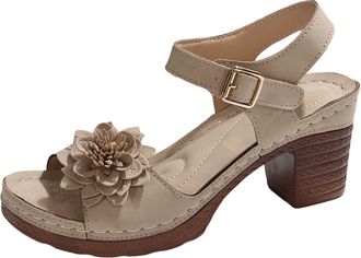 Generic 2026 Summer Sandals For Women Dressy,Arch Support Comfortable Beach Walking Ankle Strap Open Toe Platform Casual Slip on Outdoor Shoes For Dressy (Kha