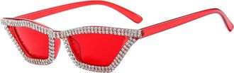 Generic Womens Small Frame Vacation Sunglasses Mens Outdoor Sports Sun Glasses(Red)