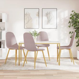 vidaXL Sillas De Comedor 4 Unidades Terciopelo Rosa Vidaxl