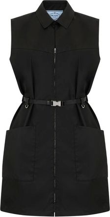 Prada Short Dresses, female, Black, Size: XS Short dress made of nylon
