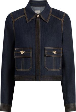 Cinq à Sept Giacca denim Lydie con cuciture a contrasto - Blu