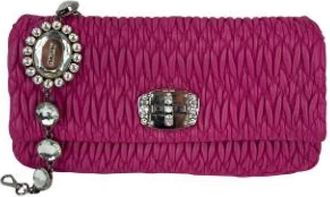 Miu Miu Pre-owned Clutches, female, Pink, Size: ONE SIZE Pre-owned Leather Clutch