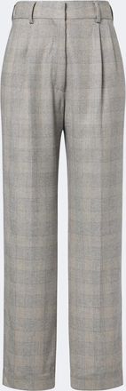 Blaz&eacute; Milano Blaz&eacute; Milano Fox checked wool, silk, and cashmere straight pants