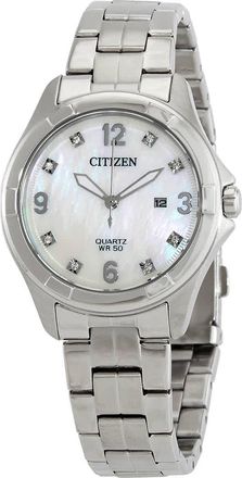 Citizen Quartz Crystal Mother of Pearl Dial Ladies Watch EU6080-58D