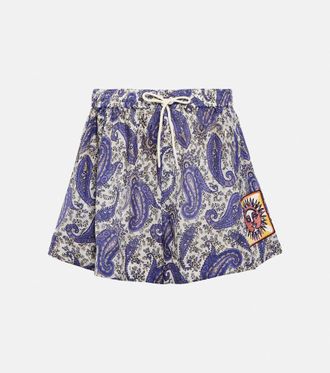 Zimmermann Shorts Devi in seta con stampa paisley