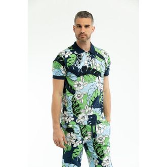 Moschino Multicolor Cotton Polo Mens Shirt