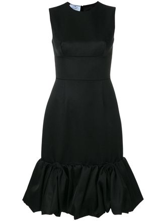 Prada flared dress - women - Wool/Silk/Viscose - 42 - Black