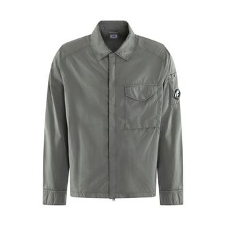C.P. Company Chrome-R Lens Overshirt met Rits - Heren - Zomerjassen - Groen - 2XL - Jassen