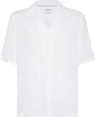 Brunello Cucinelli Camicia con collo ampio - Bianco