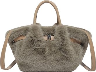 Generic Womens Plush Bags Plush Ruched Women Handbags Soft Small Tote Bag Warm Winter Shoulder Crossbody Bags(Color2)