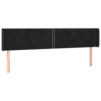vidaXL Cabecero De Terciopelo Negro 183x16x78/88 Cm Vidaxl