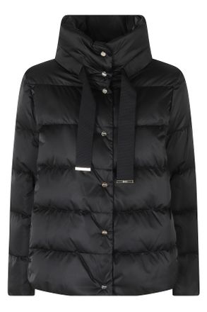Herno Black Hooded Grosgrain Ribbon Polyester Down Jacket