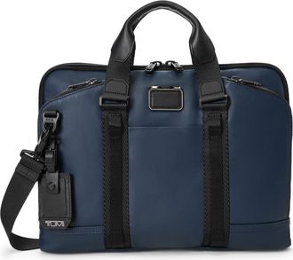 Tumi Academy Briefcase in Navy Coated Canvas at Nordstrom