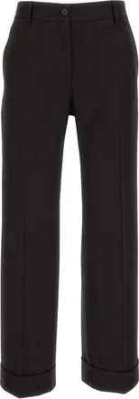 Alberto Biani Broeken, Dames, Bruin, 2Xs, Wol, Tailored Wool Broeken