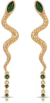 Ettika Serpentina Linear Earrings in Green at Nordstrom