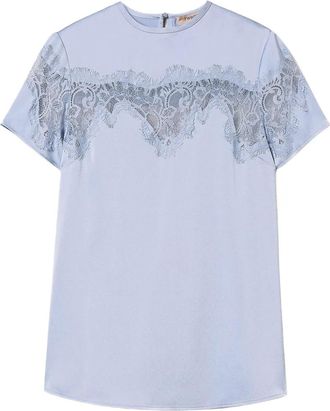 Twin-Set Top con inserti in pizzo - Viola