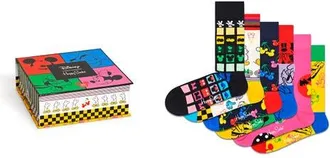 Happy Socks x Disney Assorted 6-Pack Crew Socks Gift Box at Nordstrom, Size 10-13