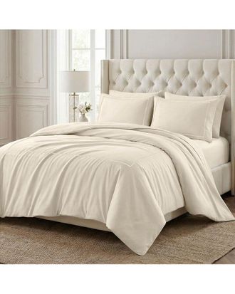 Superior 650 Thread Count Embroidered Egyptian Cotton Duvet Cover Set
