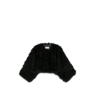 Yves Salomon Jassen, Dames, Zwart, XS, Cape met verenrand