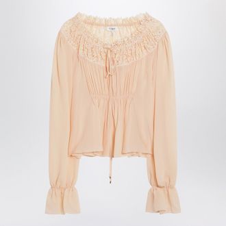 Chloé Chloé Blouse With Tie In Pink Silk Georgette