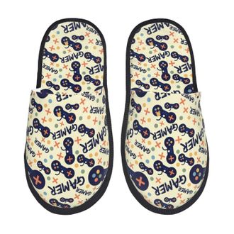 Generic Game Controller Men Women Slippers Cosy House Slippers Fluffy House Shoes For Winter Bedroom Outdoor M