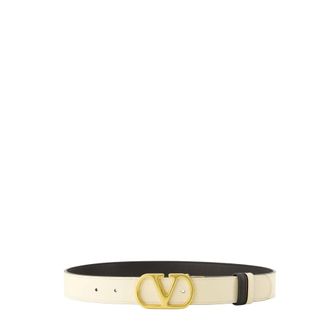 Valentino Garavani Belts, female, White, Size: 70 CM VLogo Signature Reversible Belt 30 mm