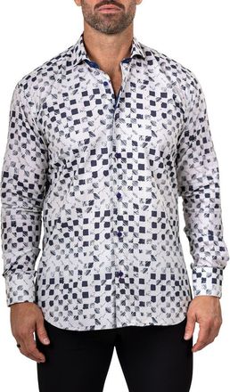 Maceoo Eins Marthy Contemporary Fit Cotton Button-Up Shirt in White at Nordstrom, Size 4