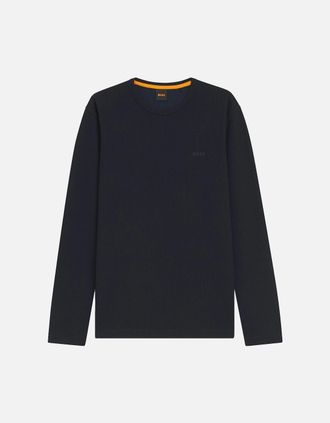 HUGO BOSS Mens Boss Tempesto Long Sleeve Waffle T-Shirt - Navy - Size: 38
