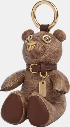 Coach Womens Signature Collectible Bear Bag Charm - Brown - One Size