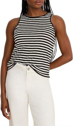 Nic+Zoe Stripe Cape Rib Tank in Black Multi at Nordstrom, Size X-Large