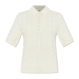 Gestuz V-neck Knitwear, female, Beige, Size: XS Gzthilla Polo