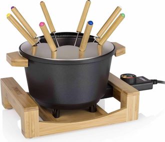 Princess Fondue 800w 8 Tenedores De Bamb&uacute; Y Aluminio Fundido Negro - 173025-01-001