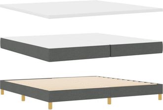 vidaXL Vidaxl - Box Spring Bed with Mattress Cream 90x200 cm Fabric Dark grey