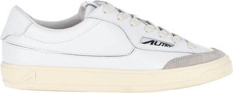 Autry White Windscape Low Suede Accent Leather Sneakers