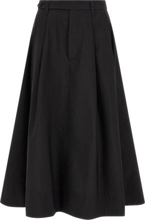 Brunello Cucinelli Black Solid Midi Skirt
