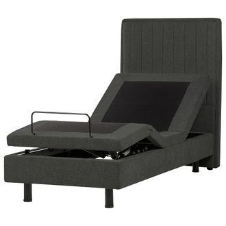 Beliani Beliani - Cama Articulada El&eacute;ctrica Moderna Mando A Distancia Ajustable Tapicer&iacute;a De Tela Gris Oscuro 80 X 200 Cm Duke Ii