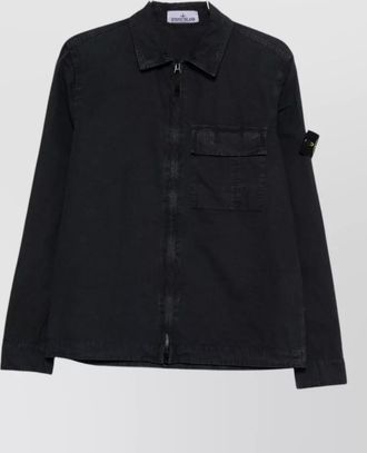 Stone Island Zip-up shirt regular cut with pocket