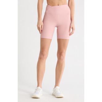 Yogalicious WonderLink Nola Rib Bike Shorts in Blush Silk at Nordstrom Rack, Size X-Small