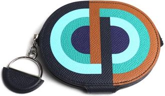 Herm&egrave;s Blue Indigo Multi-Color Epsom Leather Coin Purse/Coin Case (Pre-Owned)