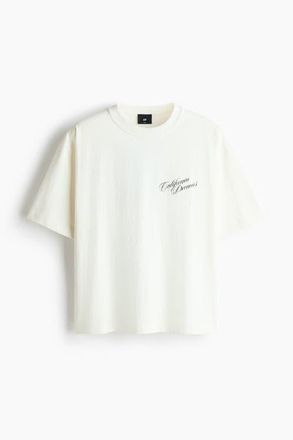 H&M Loose Fit Printed T-shirt in White/california Dream at Nordstrom, Size X-Large