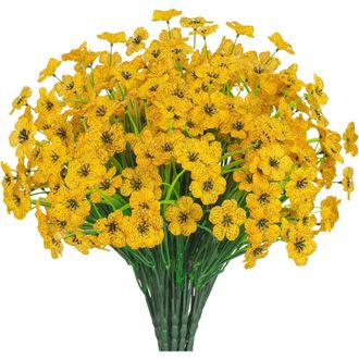 OEM Juego De 21 Flores Artificiales Para Exteriores, Resistentes A Los Rayos Uv, De Material Similar A La Seda, Adecuadas Para La Decoraci&oacute;n De Porches Y 
