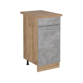Vicco Mueble Bajo De Cocina R-line, Hormig&oacute;n, 40 Cm, Et Roble