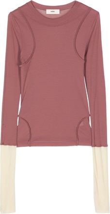 Muller Of Yoshiokubo extra-long-sleeves cotton top - women - Cotton/Cotton - 36 - Purple