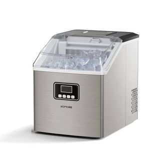 Living and Home Ice Maker Machine 2.2L Tank with Scoop & Water Outlet - 20KG Per Day in Silver