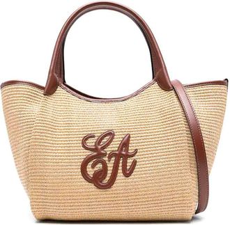 Emporio Armani Medium Straw Tote Bag