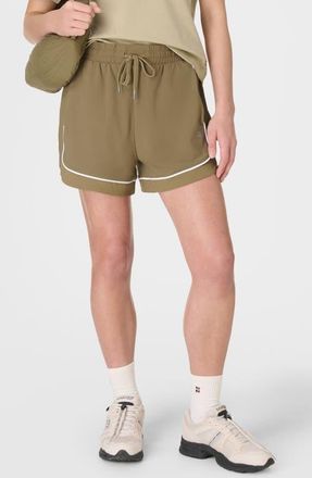 Sweaty Betty Explorer Piped Track Shorts in Agave Green at Nordstrom, Size X-Small