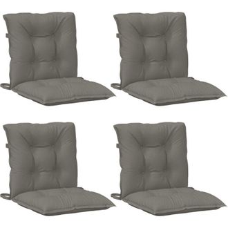 vidaXL Cojines Para Silla Respaldo Bajo 4 Ud Tela Gris Oscuro Melange Vidaxl