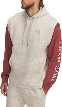 Under Armour Icon Fleece Sleeveless Hoodie in Timberwolf Taupe at Nordstrom, Size Xx-Large