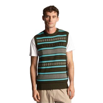 Lyle & Scott Gebreid herenhemd met normale pasvorm (Olijf)