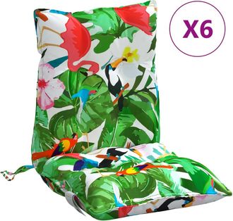 vidaXL Cojines Para Silla Respaldo Bajo 6 Uds Tela Oxford Multicolor Vidaxl